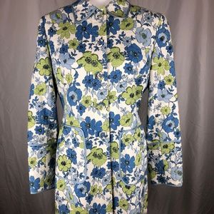 NINE WEST Long Floral Trench Coat Jacket Medium